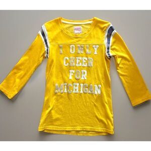 Victorias Secret PINK Jones & Mitchell Varsity Collegiate Jersey Shirt Michigan